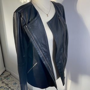Trouve Leather Zip Up Jacket